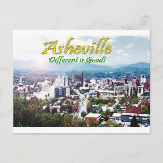 Asheville...ander is goed! briefkaart (Voorkant)
