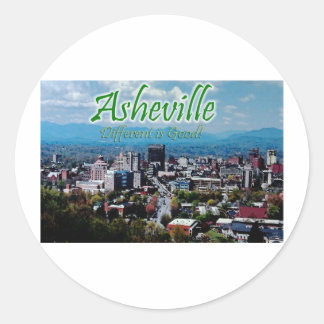 Asheville...ander is goed! ronde sticker