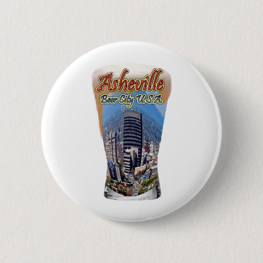 Asheville Beer City USA Ronde Button 5,7 Cm (Voorkant)