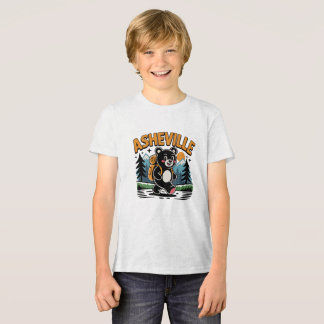 Asheville Black Beer Hiking Cartoon Tri-Blend Shirt