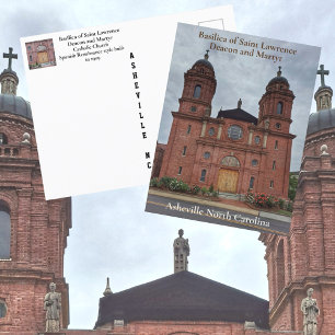 Asheville NC Basiliek van Sint Laurens Briefkaart