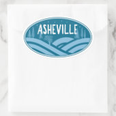 Asheville North Carolina buitendeuren Ovale Sticker (Tas)