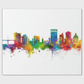 Asheville North Carolina Skyline Cadeaupapier (Vlak)