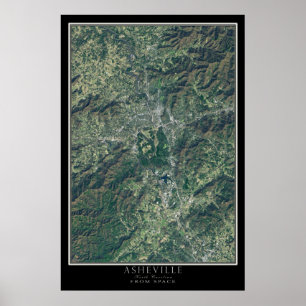 Asheville North Carolina van de Ruimtesatellietkaa Poster