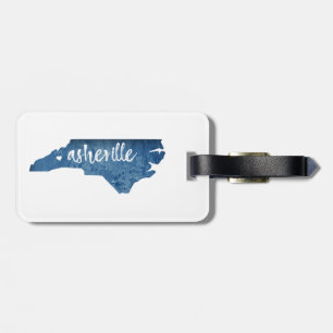 Asheville North Carolina Wood Grain Bagagelabel