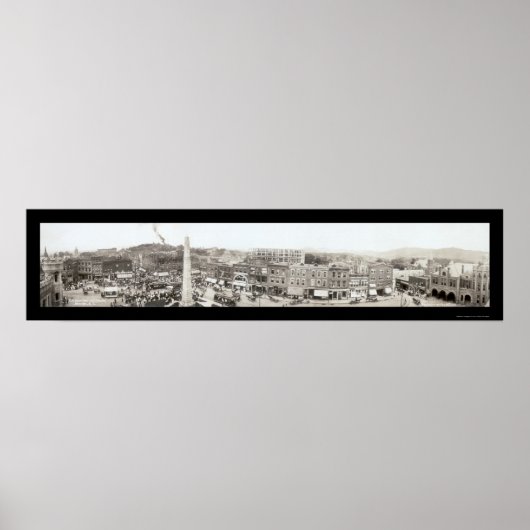 Asheville Pack Square Foto 1910 Poster (Voorkant)