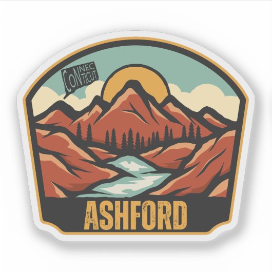 Ashford, Connecticut Sticker (Voorkant)