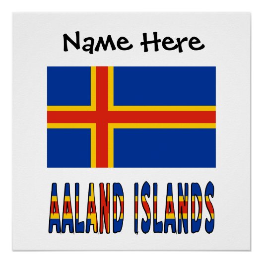 Ashland Islands Ålander vlag gepersonaliseerd Perfect Poster (Voorkant)