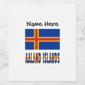 Ashland Islands Ålander vlag gepersonaliseerd Wijn Etiket (Enkel label)