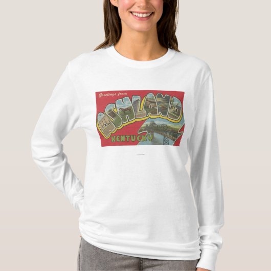 Ashland, Kentucky - Grote letterscènes T-shirt (Voorkant)