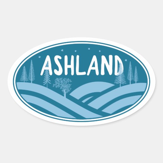 Ashland Oregon Buiten Ovale Sticker (Voorkant)