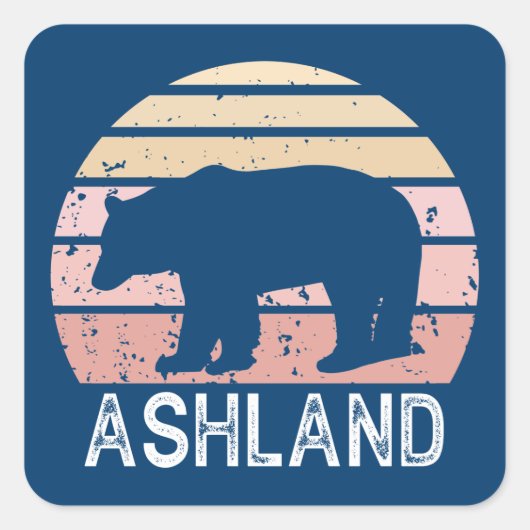 Ashland Oregon Retro Beer Vierkante Sticker (Voorkant)