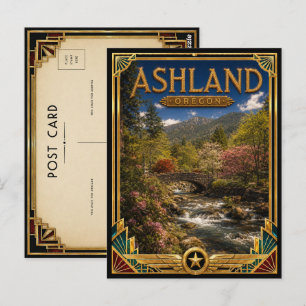 Ashland Oregon Vintage Art Deco Gouden Tijdperk Briefkaart
