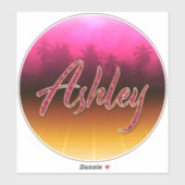 Ashley Prénom Golden Pink Autocollants (Feuille)