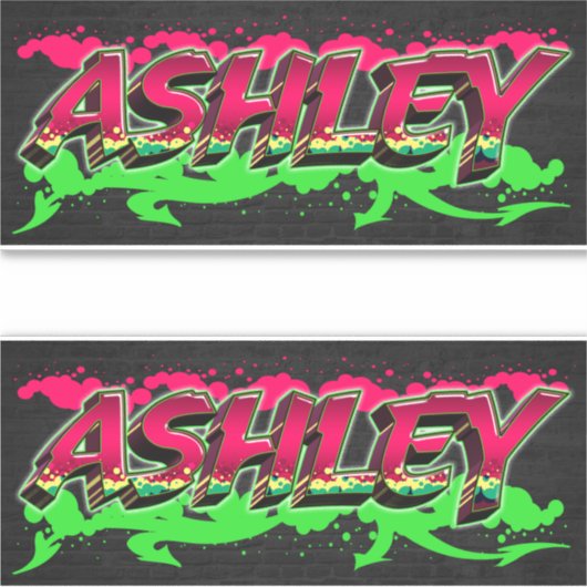 Ashley Vorname Name Graffiti Aufkleber Sticker (Voorkant)
