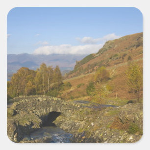Ashness Bridge, Lake District, Cumbria, Engeland Vierkante Sticker