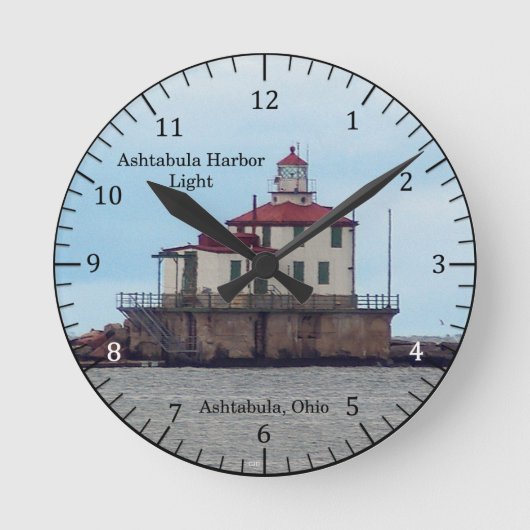 Ashtabula Harbour Light-klok Ronde Klok (Voorkant)