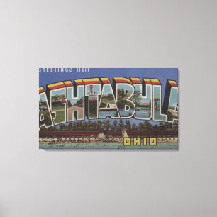 Ashtabula, Ohio - Grote letterscènes Canvas Afdruk