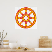 Ashtamangala Symbol Dharmachakra Wiel van Dharma Poster (Keuken)