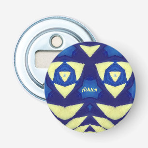 ASHTON ~ Blue Cream 3D-patroon ~ Button Flesopener