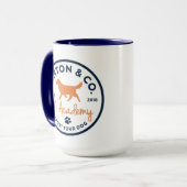 Ashton & Co. K9 Academy 15 oz. 2c. Navy Circle Mok (Voorkant links)