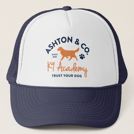 Ashton & Co. K9 Academy 2c Dark Logo Trucker Pet (Voorkant)