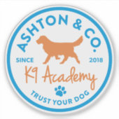 Ashton & Co. K9 Academy 2c Logo Light Sticker (Voorkant)