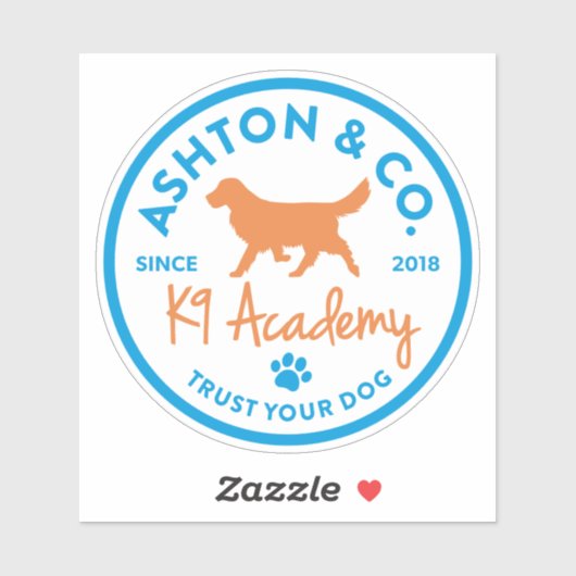 Ashton & Co. K9 Academy 2c Logo Light Sticker (Vel)