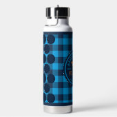 Ashton & Co. K9 Academy Blue Plaid Water Bottle Waterfles (Rechts)