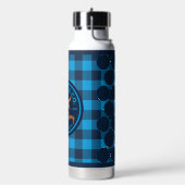 Ashton & Co. K9 Academy Blue Plaid Water Bottle Waterfles (Links)