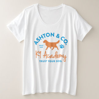 Ashton & Co. K9 Academy Dames 2c Logo Wit Grote Maat T-shirt