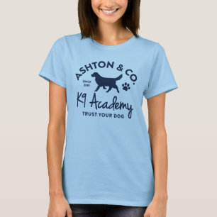 Ashton & Co. K9 Academy Dames Eén-Kleur Logo T-shirt