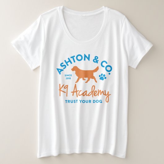 Ashton & Co. K9 Academy Femme Logo 2c Blanc (Design devant)
