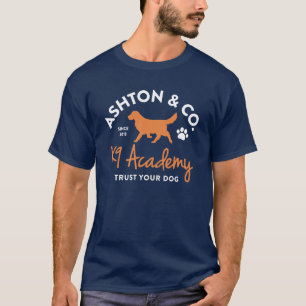 Ashton & Co. K9 Academy Tweekleurig Logo Navy T-shirt