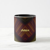ASHTON ~ GLOSSY 3D brillant noir Brown vert ~ Mug (Centre)