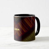 ASHTON ~ GLOSSY 3D brillant noir Brown vert ~ Mug (Devant droit)