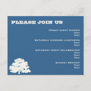 Ashton Tree Bar Mitzvah Wedding Event Card Kaart