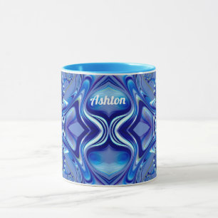 ASHTON ~ Zany 3D Fractal ~ Shades of Blue Mok