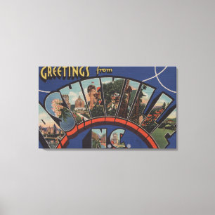 Ashville, North Carolina - Large Letter Scenes 2 Canvas Afdruk