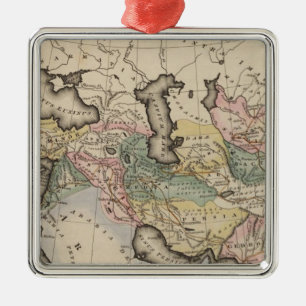 Asia Atlas Map Metalen Ornament