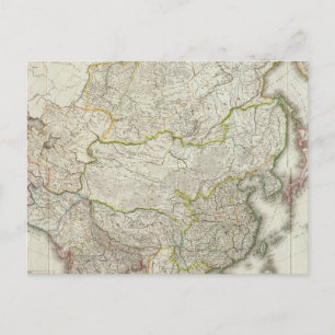 Asia Engraved Map Briefkaart