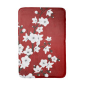 Asia Floral White Cherry Blossom Red Badmat (Voorkant Verticaal)