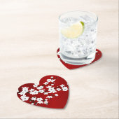 Asia Floral White Cherry Blossom Red Kartonnen Onderzetters (Insitu)