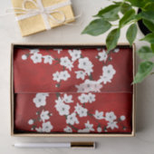 Asia Floral White Cherry Blossom Red Tissuepapier (Geschenk)
