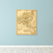 Asia Map by Worcester Canvas Afdruk (Insitu (Houten vloer))