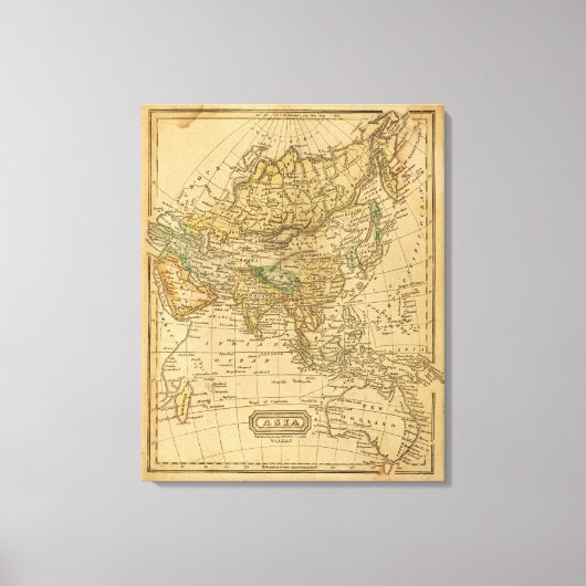 Asia Map by Worcester Canvas Afdruk (Voorkant)