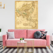 Asia Map by Worcester Canvas Afdruk (Insitu (Woonkamer))