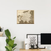 Asia Map door Arrowsmith Poster (Thuiskantoor)