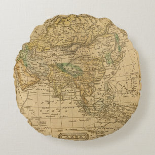 Asia Map door Worcester Rond Kussen