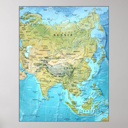 Asia Map Poster (Voorkant)
